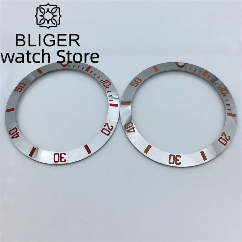 BLIGER Watch Bezel 38mm*30.6mm Aluminum Watch Bezel Insert  Fit 40mm Watch Case Accessories