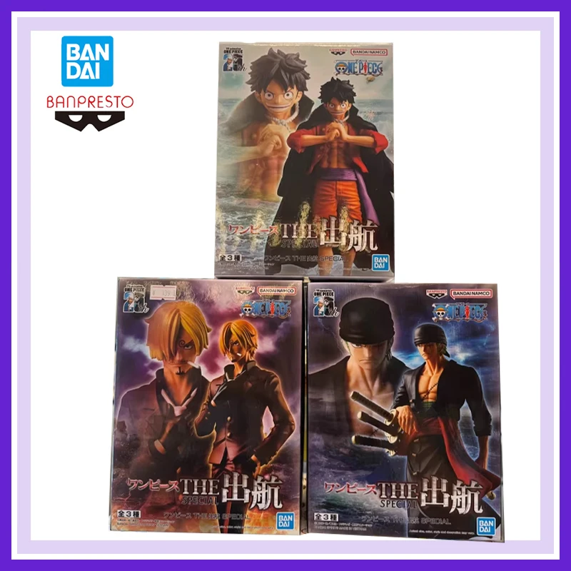 Nuevo Bandai Banpresto One Piece Voyage Series Sanji Roronoa Zoro Monkey D Luffy Anime modelo de figuras de acción coleccionar regalo