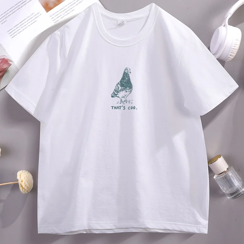 

Vintage Pigeon Graphic Tee for Men Women That's Cool Punny T Shirt Round Neck Summer T-shirt Casual Short Sleeve Male Clothing
