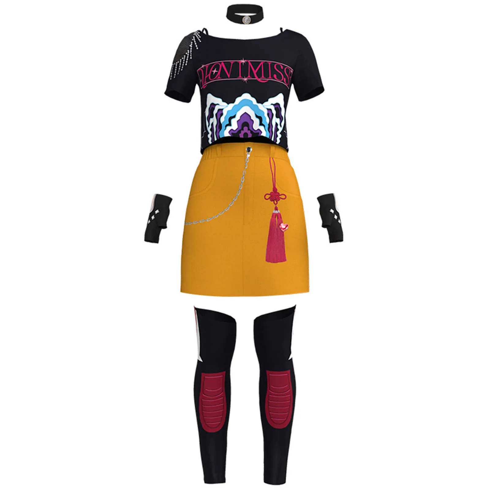 

Halloween Costume Outfit For Girls Hot Skirts Sets 2 Piece With Jacket And Skirt Kpop Demon Hunters Kids Conjuntos Para NiñOs