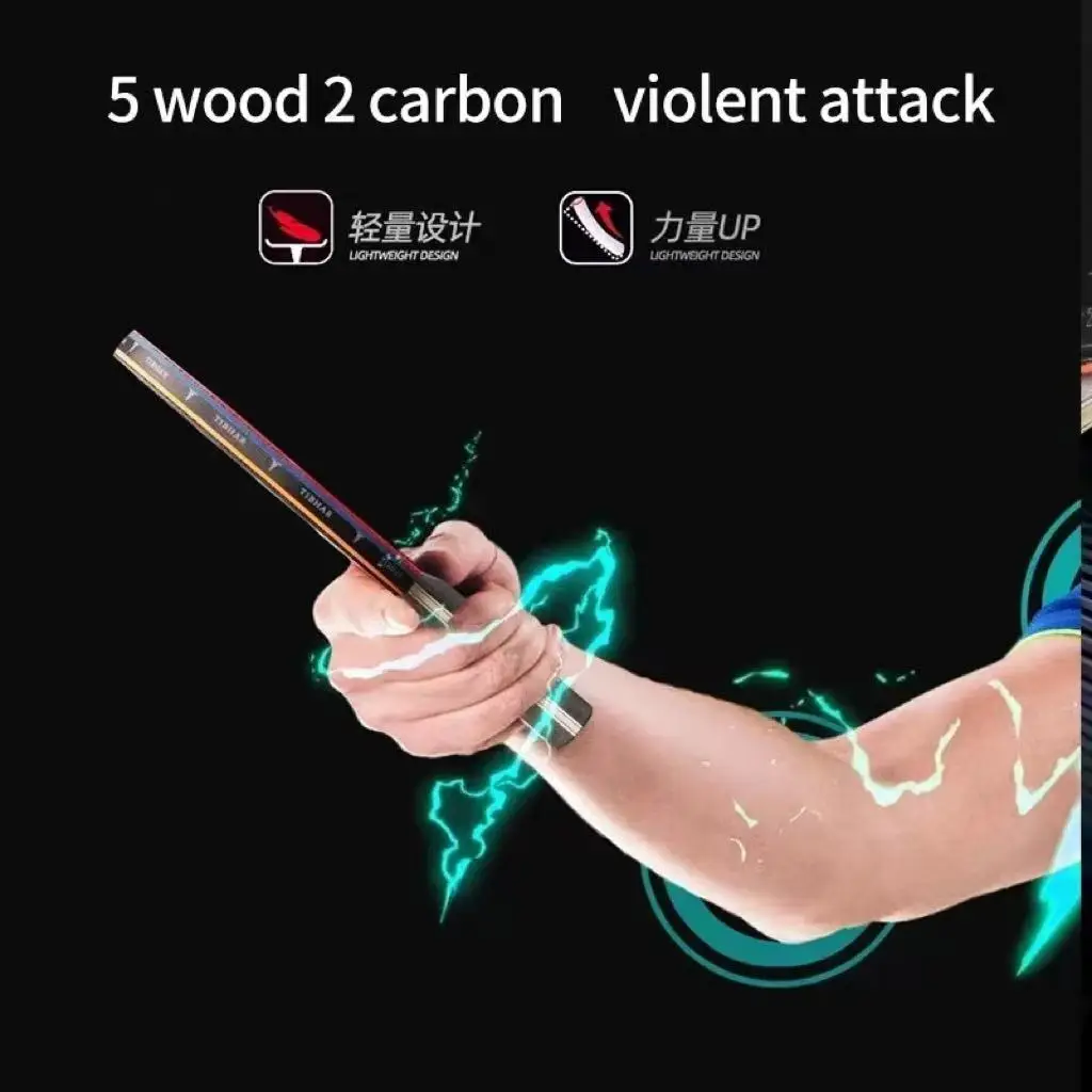 

TIBHAR 9 Star Table Tennis Racket Superior Sticky Rubber Carbon Blade Ping Pong Rackets Professional Pimples-in Sticky Original