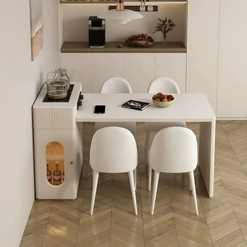 

Для современного простого обеденного стола с каменной плитой, может быть удлинен и уменьшенным бытовым итальянским островом.