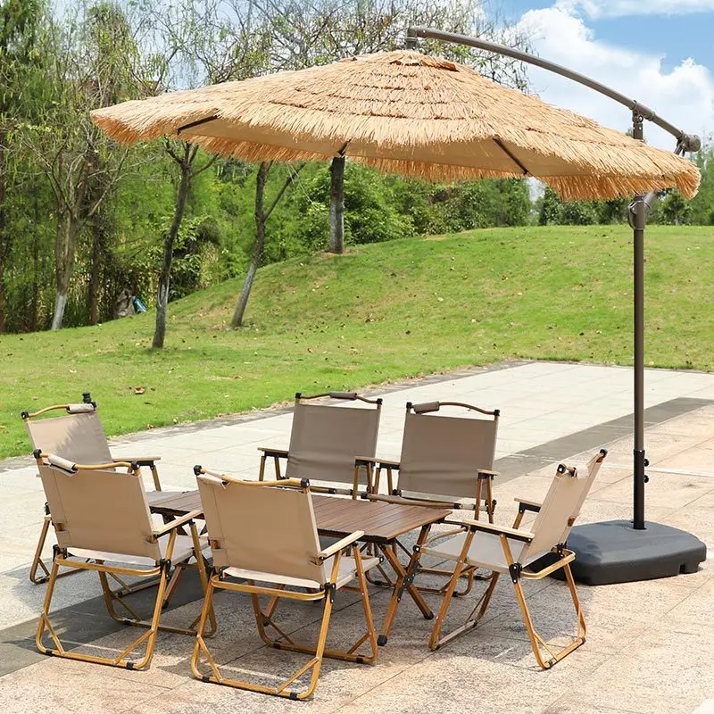 Outdoor parasol Mao grass umbrella Internet celebrity simulation thatch sun umbrella Outdoor camping umbrella