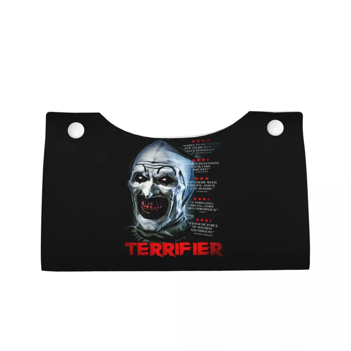 Custom Halloween Horror Movie Terrifiers Facial Tissue Box Cover Rectangular PU Leather Tissue Box Holder for Car Home