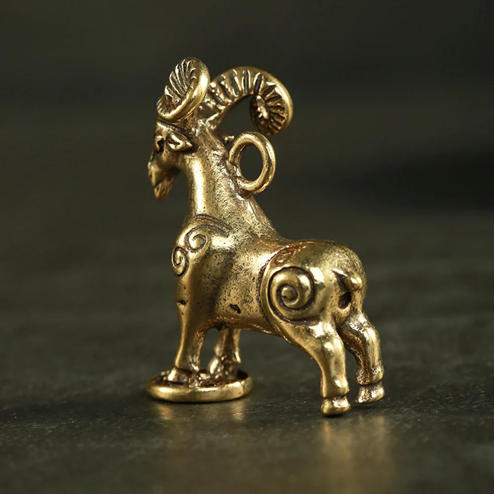 

3 Pcs Money-stepped Sheep Ornaments Decorative Goat Figurine Figure Home Desk Metal Safe Desktop Brass Table Animal Statue