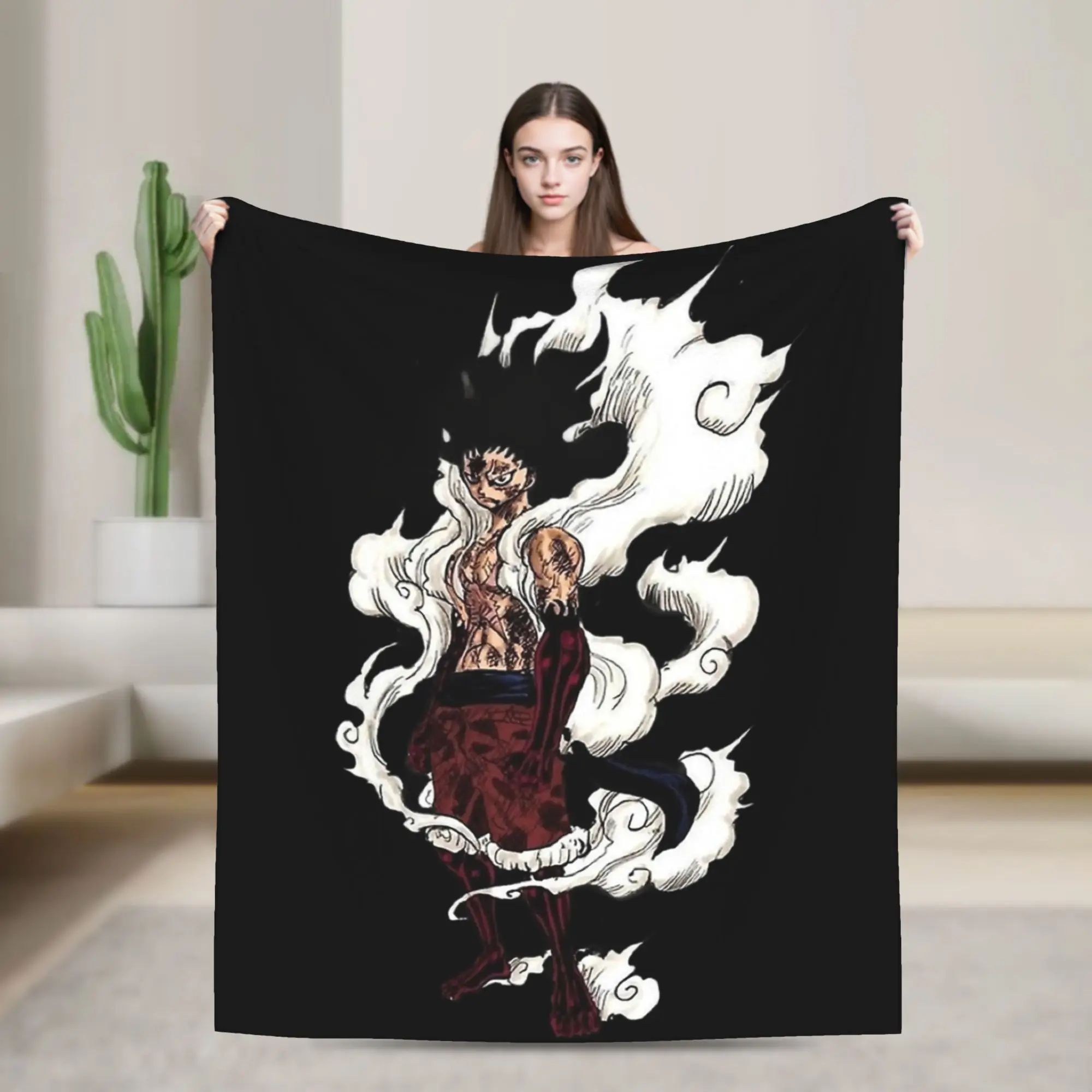 

Furios Luffy Wool Blanket Anime Funny Throw Blanket for Sofa Bedding Lounge 200x150cm Plush Thin Quilt