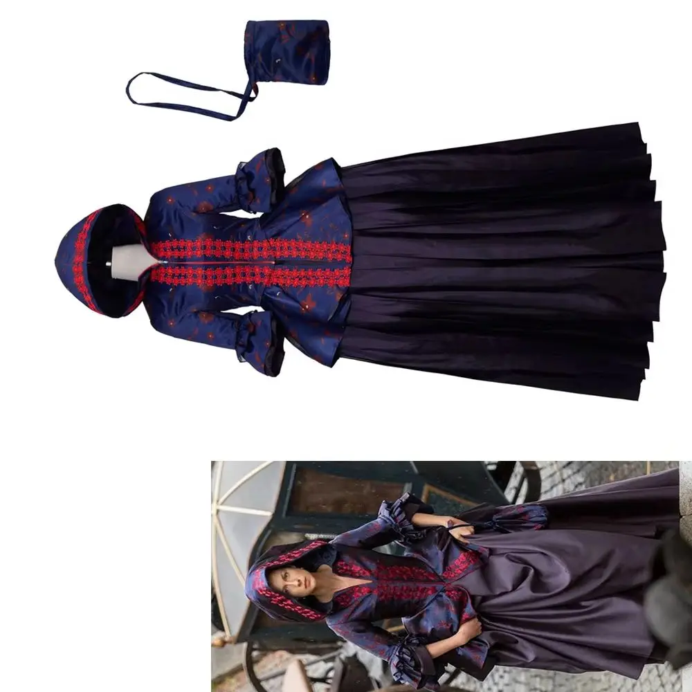 

TV Series Outlander Cosplay Costume Medieval Hooded Tops Skirt Suits Halloween Carnival Party Ball Gowns Female Custom Made