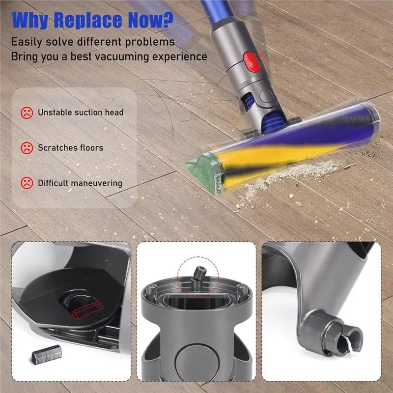 B06B-Turning Connector For Dyson V10 Slim/V8 Slim/V15/V12 Slim/Gen5 Soft Roller Head Connector Replacement Part No.966489-11 view 6