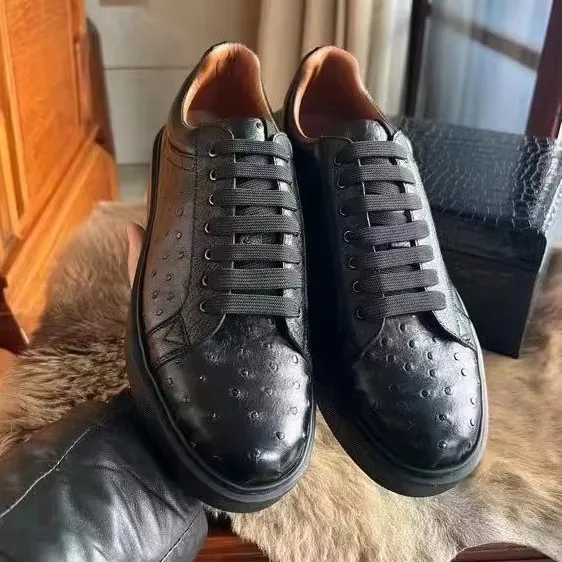 yinshang new men leisure shoes male ostrich shoes leisure shoes walk drive car shoes black