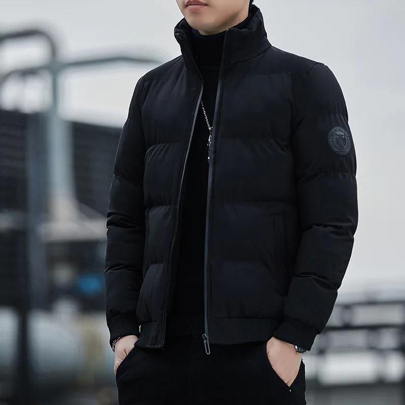 Men's down Jaet Autumn Winter Thiened Warm Faionable Korean Sle ort Quilted Coat White Du down Filling Slim Fit