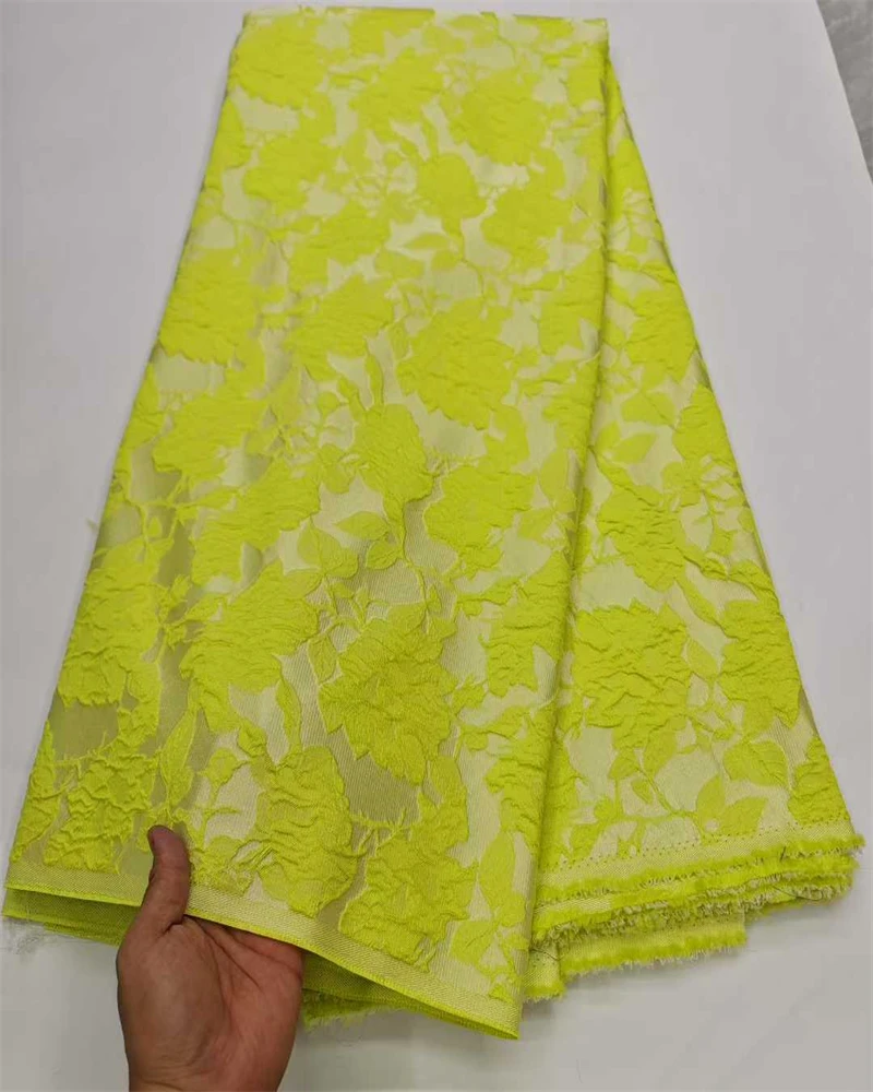 Tessuto di pizzo jacquard broccato di alta qualità per abiti da sera che realizzano in stile francese nigeriano