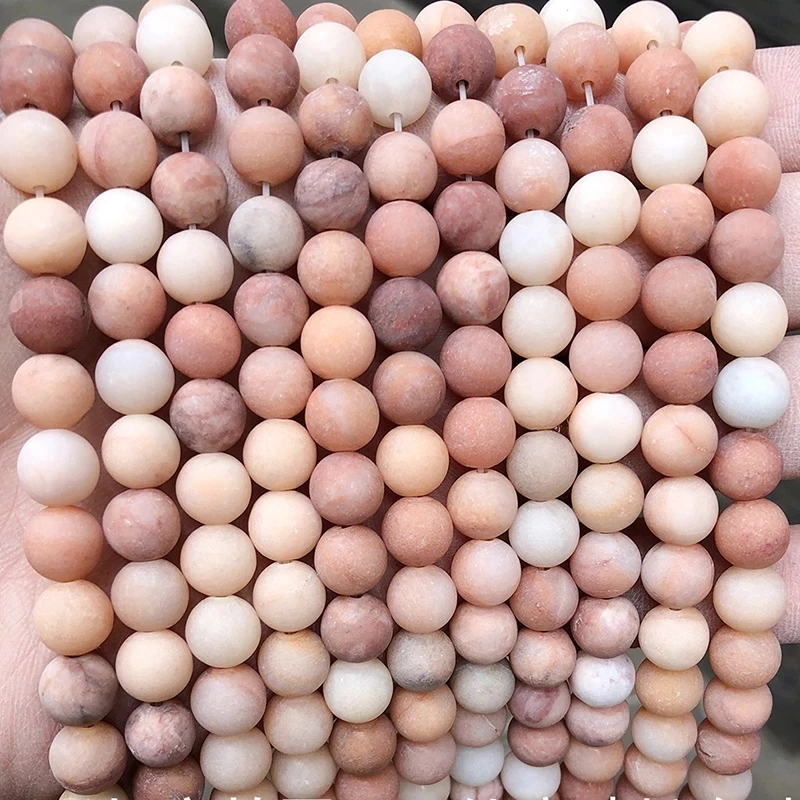 Natural Stone Matte Amazonite Round Beads for Jewelry Making
