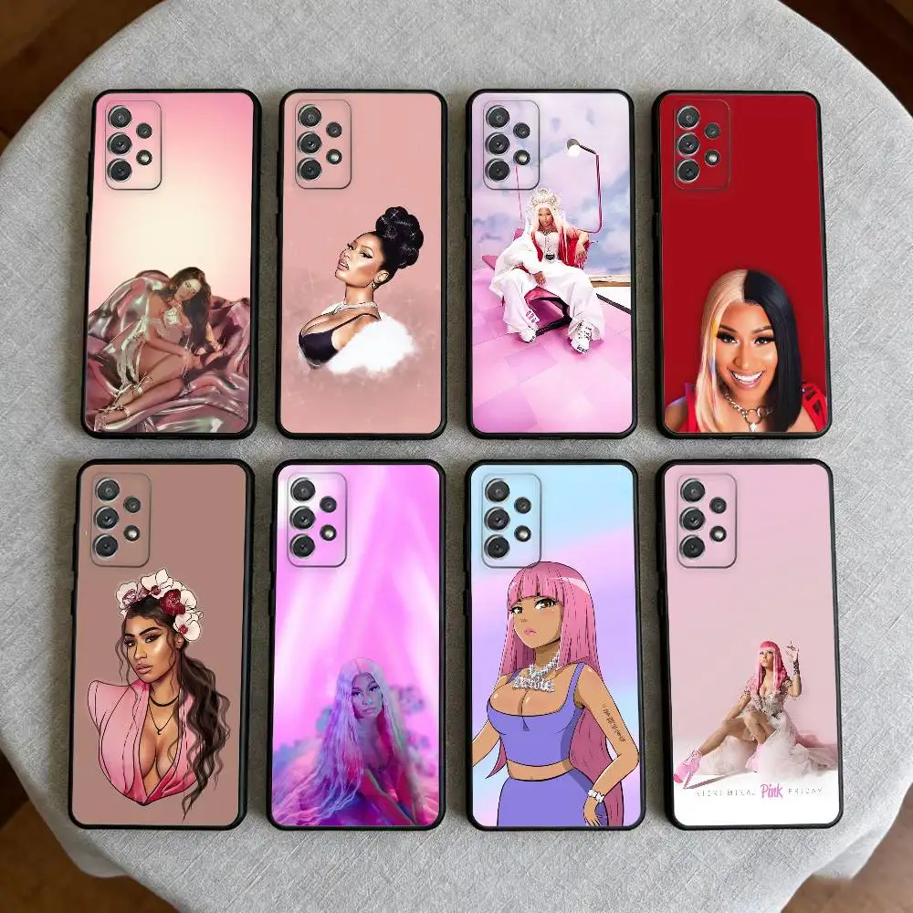 

N-Nicki Singer Minaj Phone Case For Samsung Galaxy A73,A72,A71,A70,A53,A52,A51,Soft Silicone Black Cover