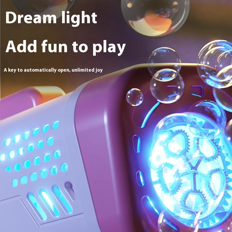 Máquina de bolhas elétrica totalmente automática, brinquedo portátil para soprar bolhas