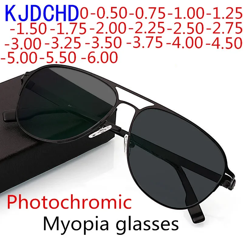 Round Shape Metal Glasses Frame Women Men Unisex Myopic Optical Eyeglasses Photochromic Glasses Prescription -0.5 -1.0 To -6.0