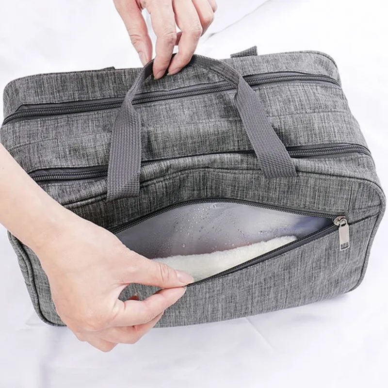 Women MenTravel Wash Necessaries Cosmetic Bag Large Capacity Professional Dry And Wet Separation Organizer Case Toiletry Handbag