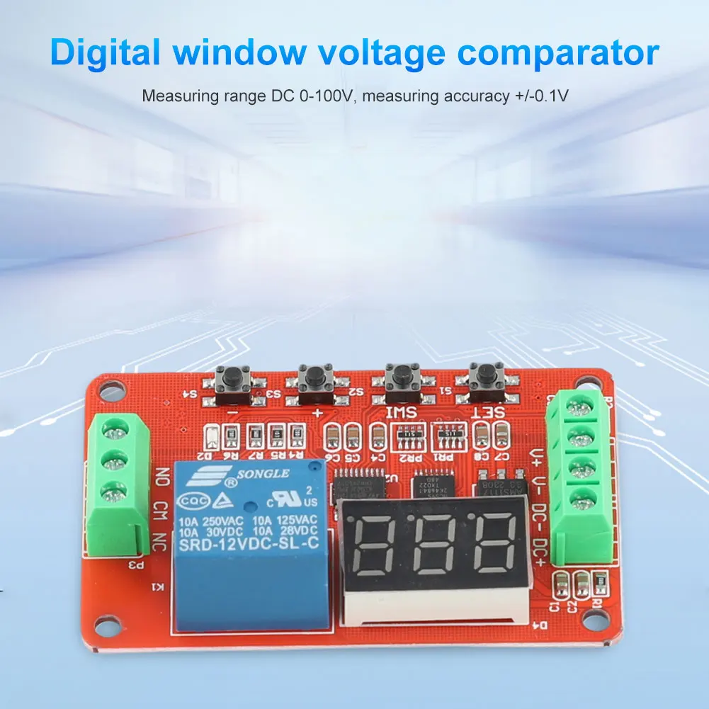 DVB01 Digital Voltage Comparator Module DC 5V 12V 24V Voltage Measurement Charge Discharge Monitor Electronic Components