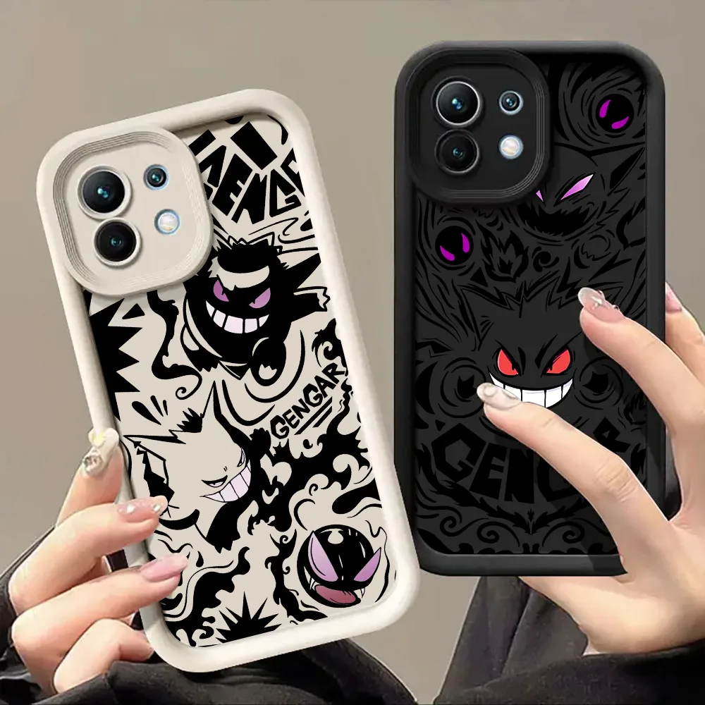 Coque antichoc P-Pokemons Gengars Mewtwos Anime pour Xiaomi 14T 15T 17T Pro 15 Ultra Poco M7 M8 F8 F7 X6 X7 X8 17 Pro Max