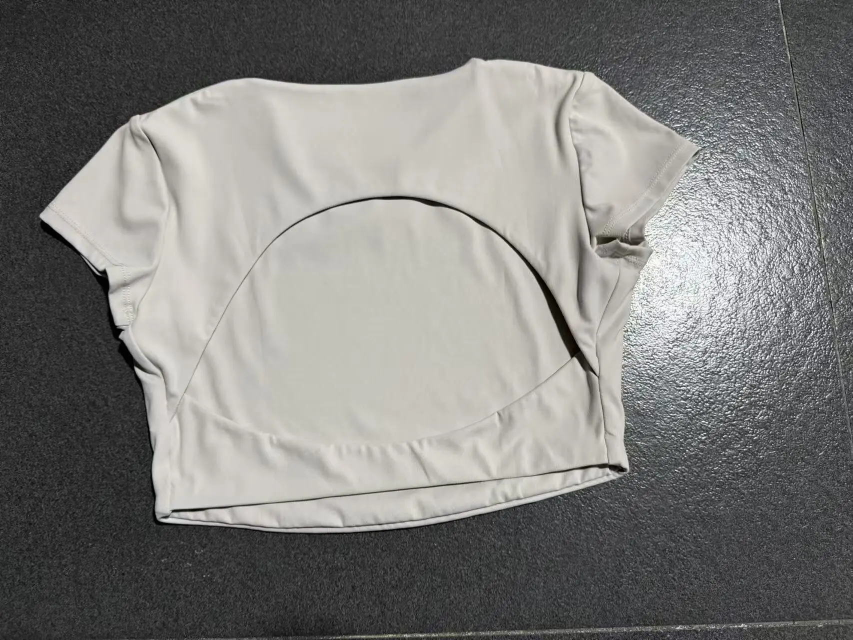 Gym Workout Clothes Backless Running Sports Top Double-layer Stitching No Chest Pad Yoga Wear Fitness Short Sleeve for Women