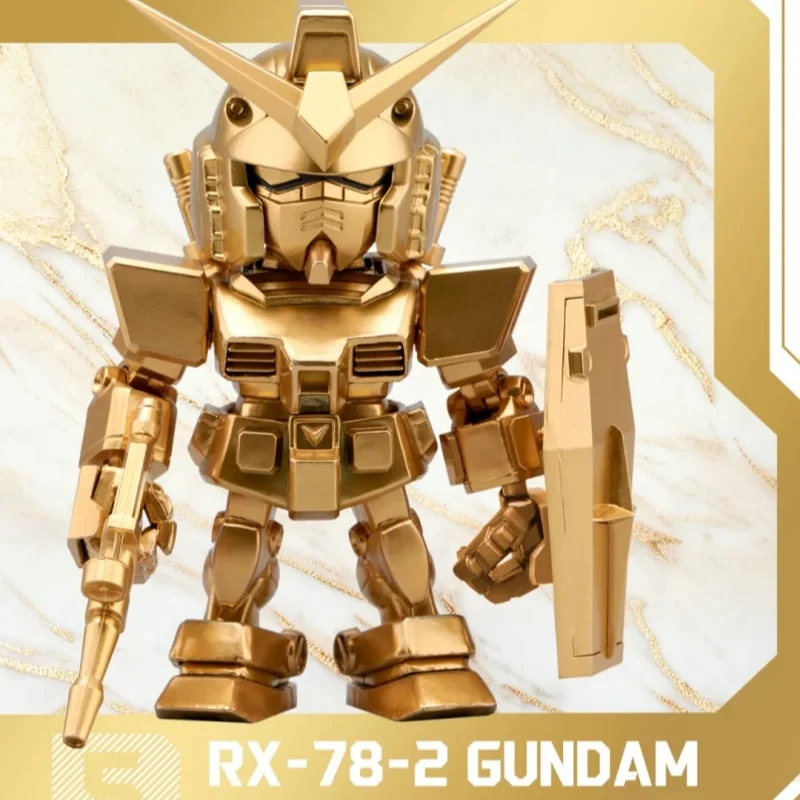 Original Bandai Qmsv Mini Gold Team Gundam Trendy Blind Box Toys