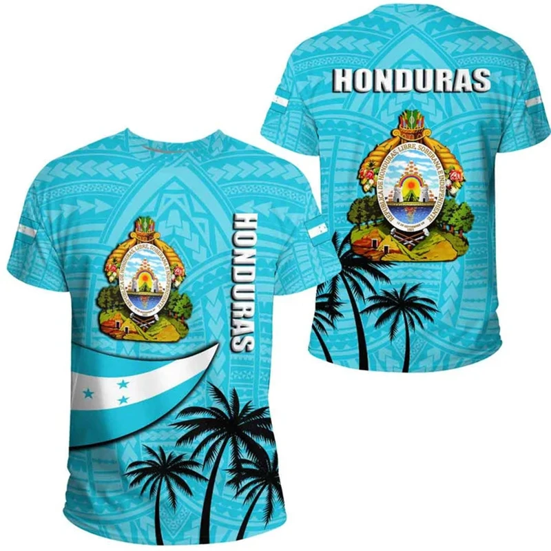 T-shirt imprimé 3D avec carte du drapeau du Honduras pour hommes, vêtements de mode, t-shirt masculin, t-shirt avec emblème national, t-shirt pour la fête de l'indépendance, hauts pour femmes