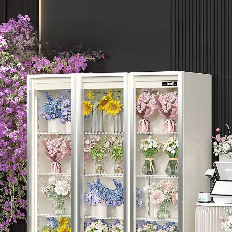 

Flower refrigerated crisper, three-door refrigerator freezer