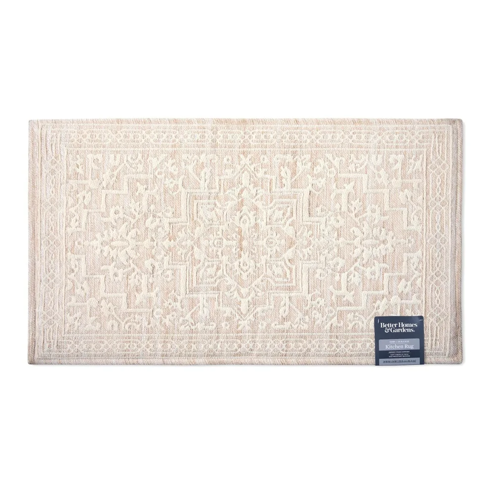 Ergonomic Anti-Fatigue Chenille Kitchen Comfort Mat Non-Slip Backing Easy Clean Indoor Use 20x34 Inch Rectangular Mat