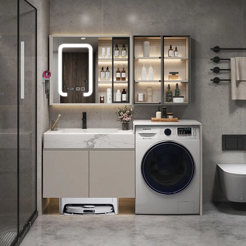 

Toilet Sweeper Laundry Integrated Bathroom Cabinet Slate Ceramic Hand Washbasin Cabinet