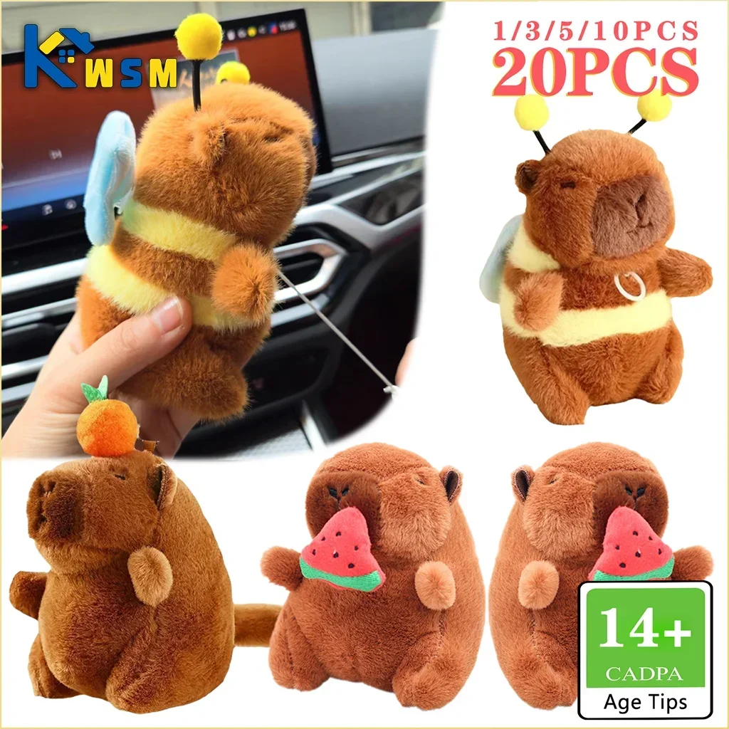 

Cute Cartoon Capybara Pendant Capybara Drawing Jitterbug Wings Bee Water Dolphin Keychain Plush Bee Doll Bag Hanging Ornaments