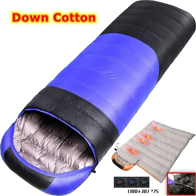 4 Areas Electric Heated Sleeping Bag Down Cotton Pads 3Gear USB Heat Ultralight Outdoor Camping Mattress Thermal Pad Heating Mat