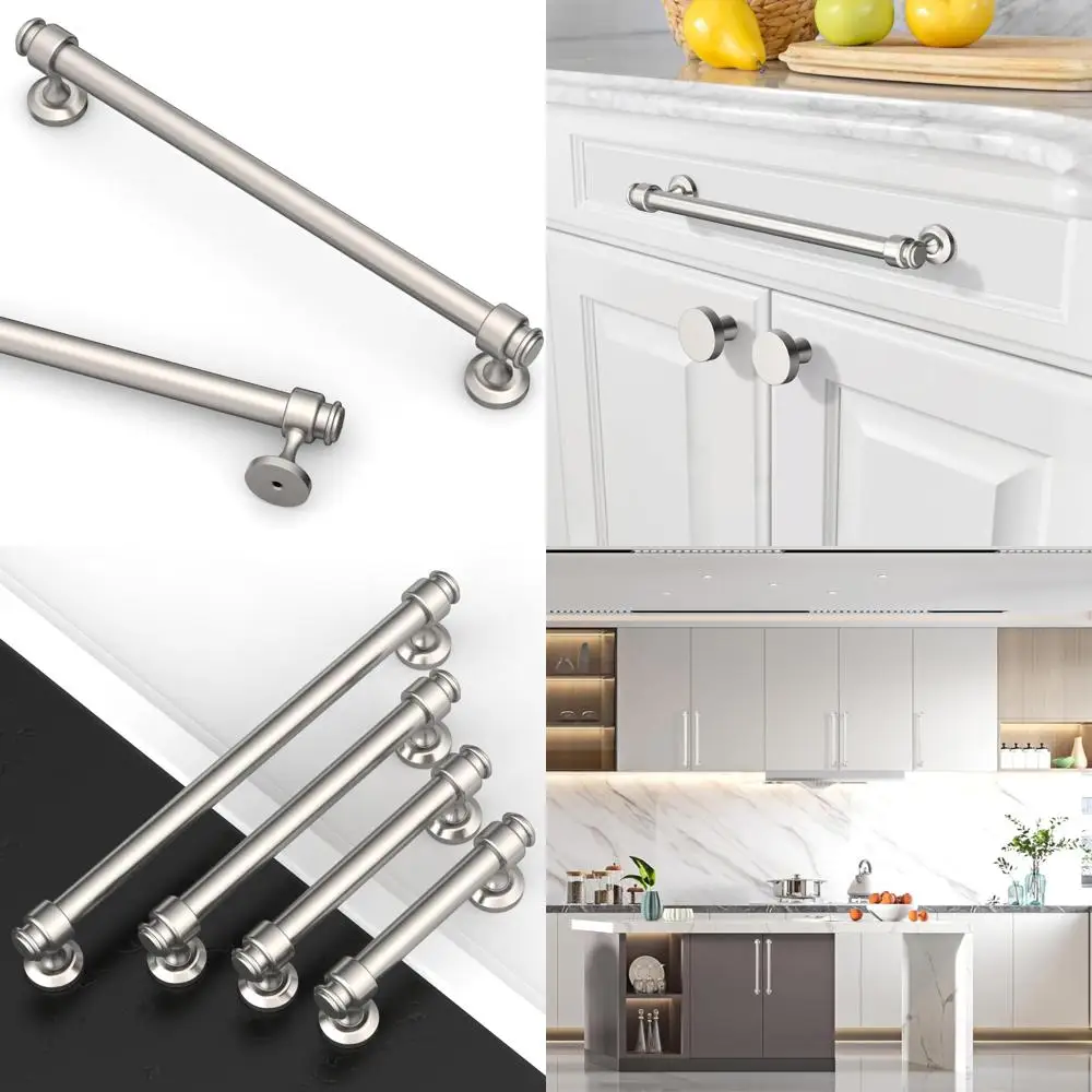 

7,5-дюймовые ручки для кухонного шкафа из матового атласного никеля, 10 шт., ручки для шкафов, фурнитура, аксессуары