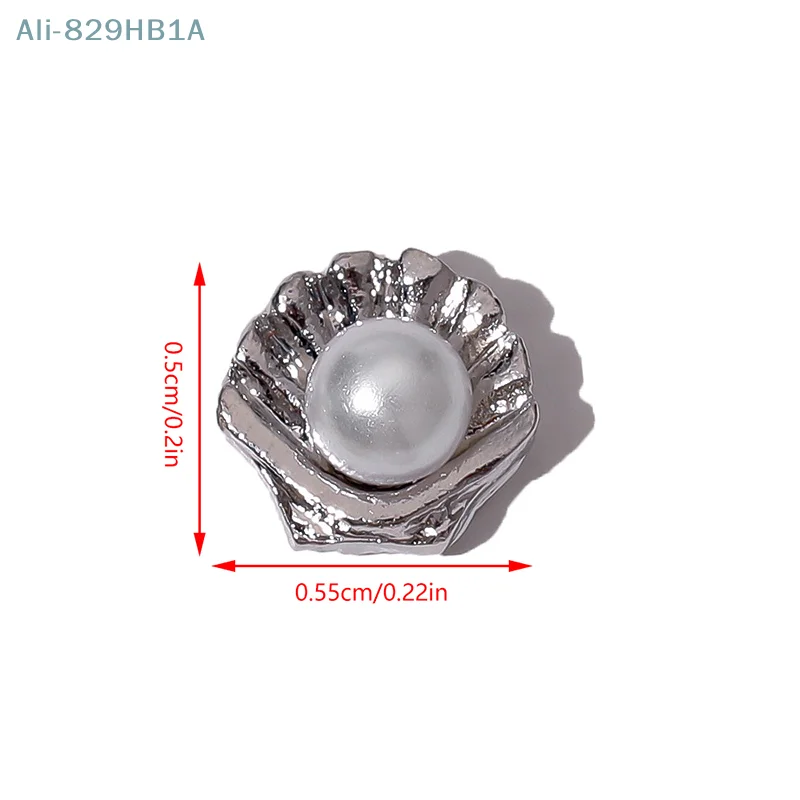 2Pcs Nail Charms Kawaii 3D Pearls Scallop Nail Art Decorations Exquisite Nail Beauty Nail Art Charm Accessories