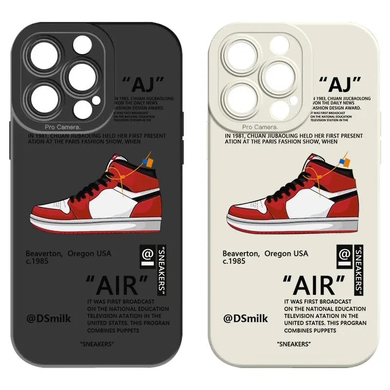 Sneaker Phone Case for iPhone 17 AIR 16 15 14 13 Pro 12 11 Pro Xs X XR Max Silicone Soft TPU Cases Laser Cover-S318P1
