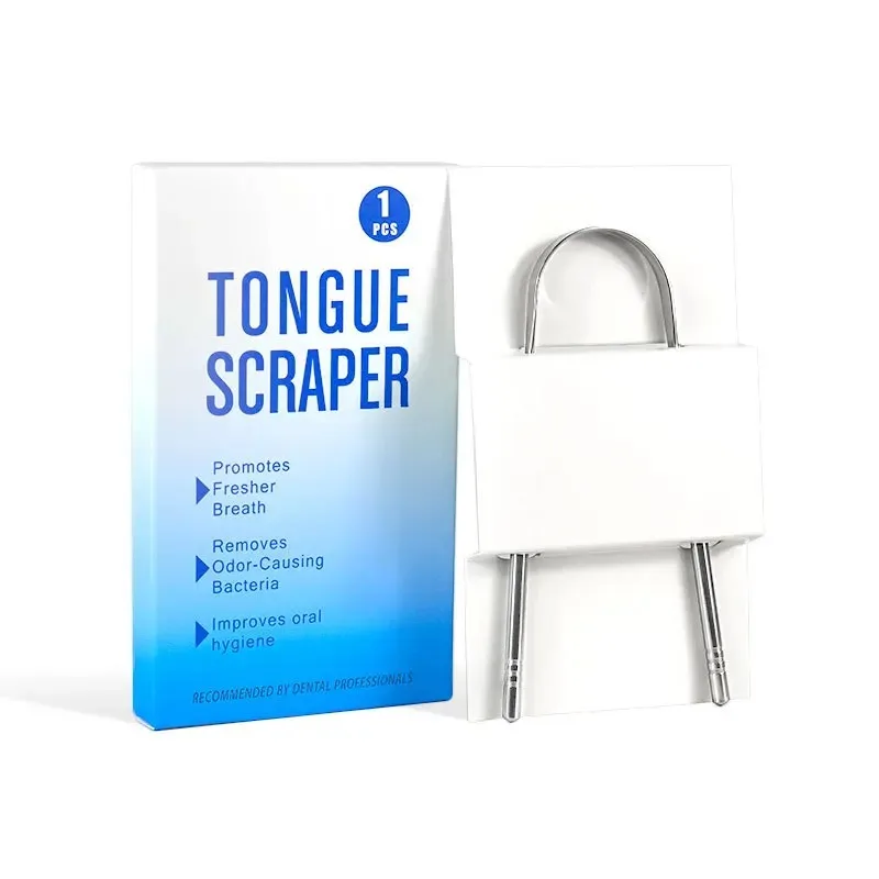 20Pcs Clean Scraper Tongue Remover Halitosis Tongue Coating Oral Care Tongue Scraping Brush Stainless Steel Oral Cleaner