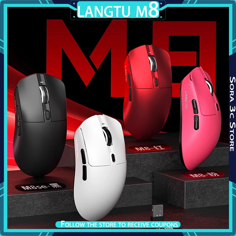 

LANGTU M8 Wireless Mouse Bluetooth Nano Ice Skin Coating Shell Lightweight Ergonomics Office Gaming Mouse Computer Accessories