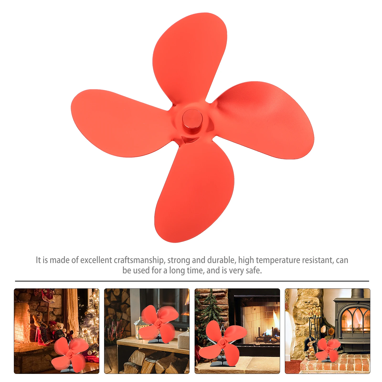 

Aluminum Alloy Fan Blades Fireplace Accessories Heat Powered Chimney Parts Thermal