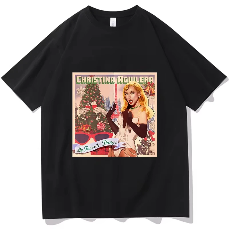 Camisetas de Christina Aguilera My Favorite Things, camisetas de algodón puro para fanáticos, ropa de calle de moda, ropa estética Harajuku Unisex
