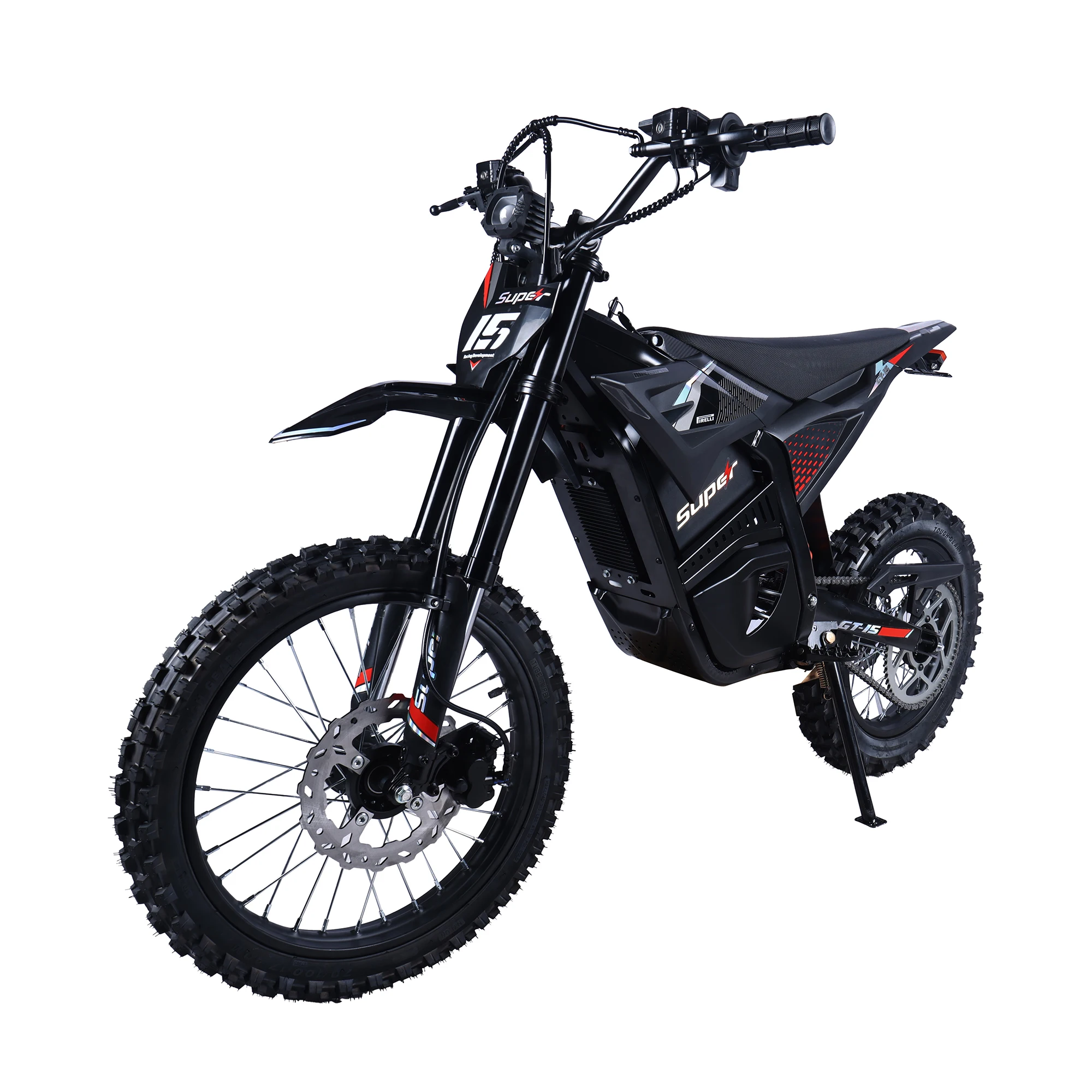 Adult Electric Dirt Bike 3500W Peak Brushless Motor 85KM Range Disc Brake Shock Absorption Black & Orange Off‑Road Motorcycle for Dirt Sand Gravel