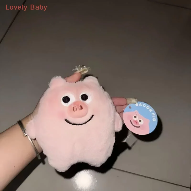 Porte-clés à breloques pour sac, 1 pièce, mignon cochon rose, Bacon, poupée en peluche, pendentif de marionnette à main, jouet Animal en peluche doux pour tous âges