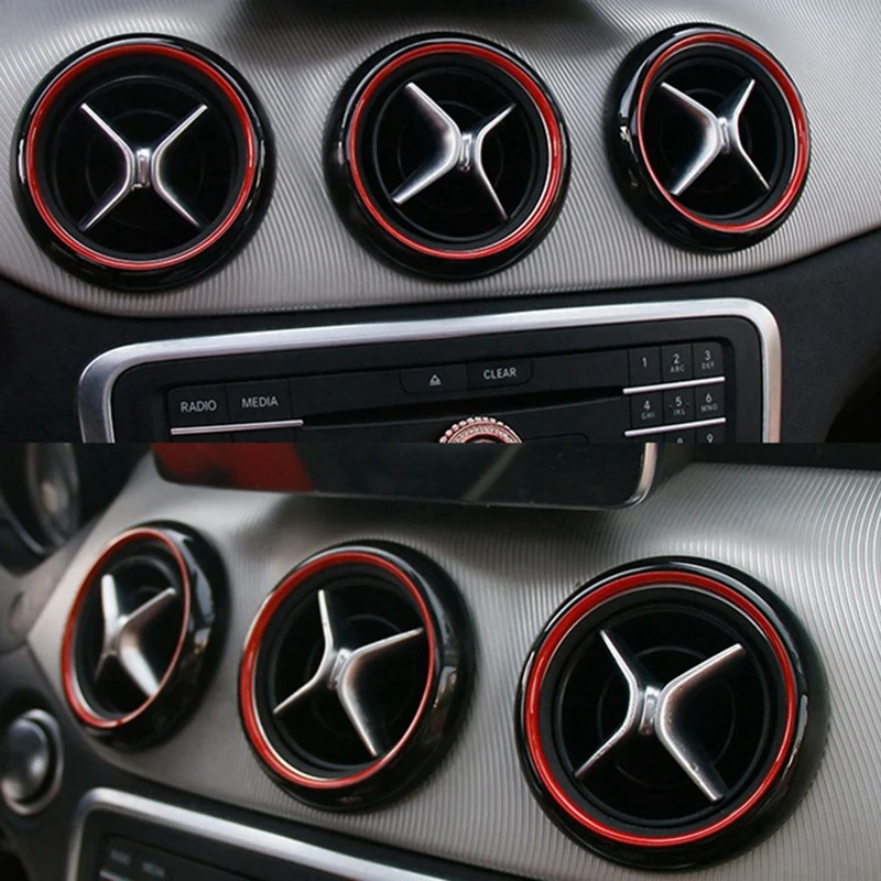 A024-Car Air Condition Air Vent Outlet Ring Cover Trim Decoration for Mercedes Benz a Class W176 13-18 B Class W246 11-19 B
