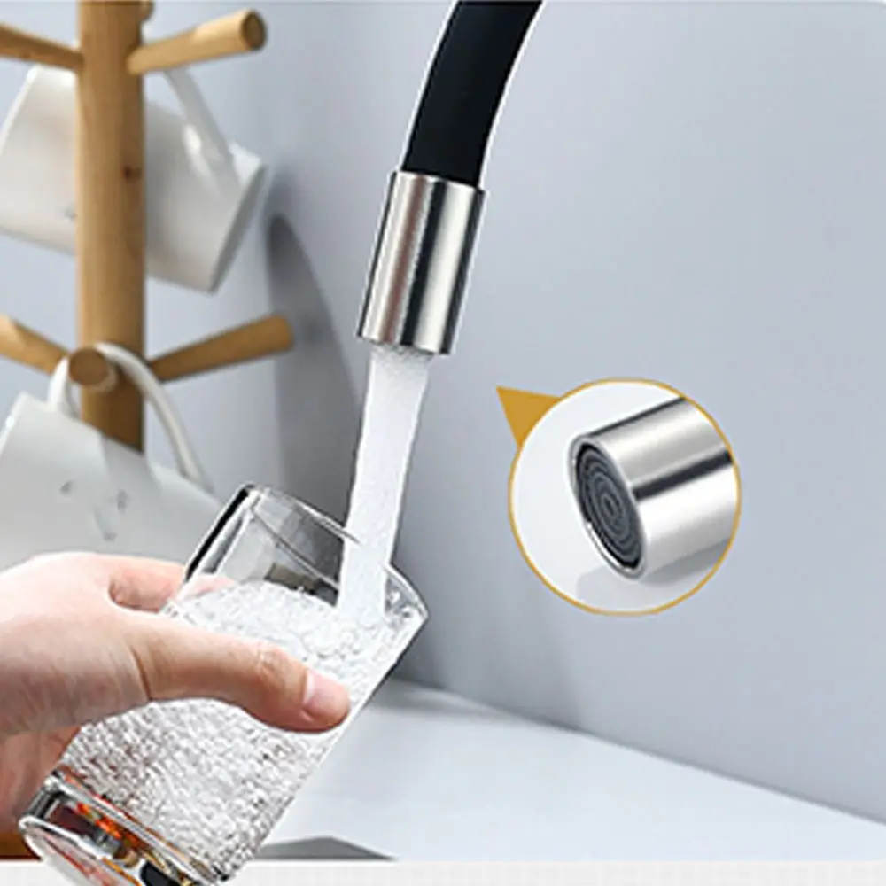 

Stainless Steel Kitchen Faucet Flexible Hose 360 Degree Rotating Water Mixer Tap Universal Swivel Deck Mounted Faucet