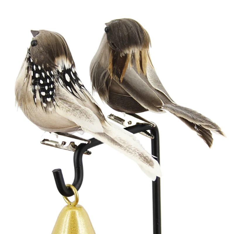 Christmas Artificial Pigeon Birds Fake Doves Simulation Feather Pigeon Tree Wedding Party Craft Ornaments Home Living Room Decor