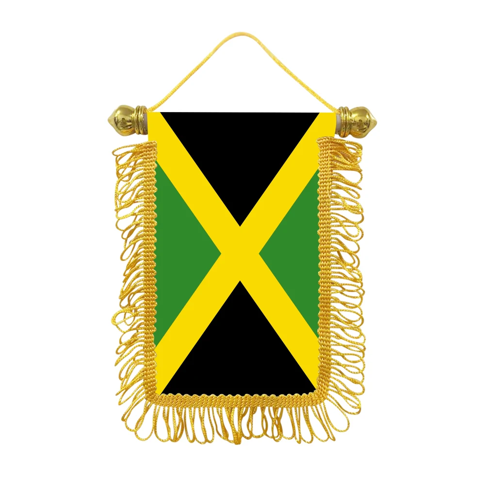 Jamaica small hangicng flag 10x15cm triangular flag car decoration hanging flag double-sided pattern with suction cup