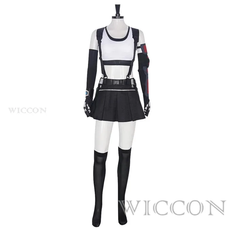 Final Fantasy VII Remake Tifa Cosplay Tifa Lockhart Cosplay Costume adulte femmes filles perruque chaussures Halloween carnaval Costumes