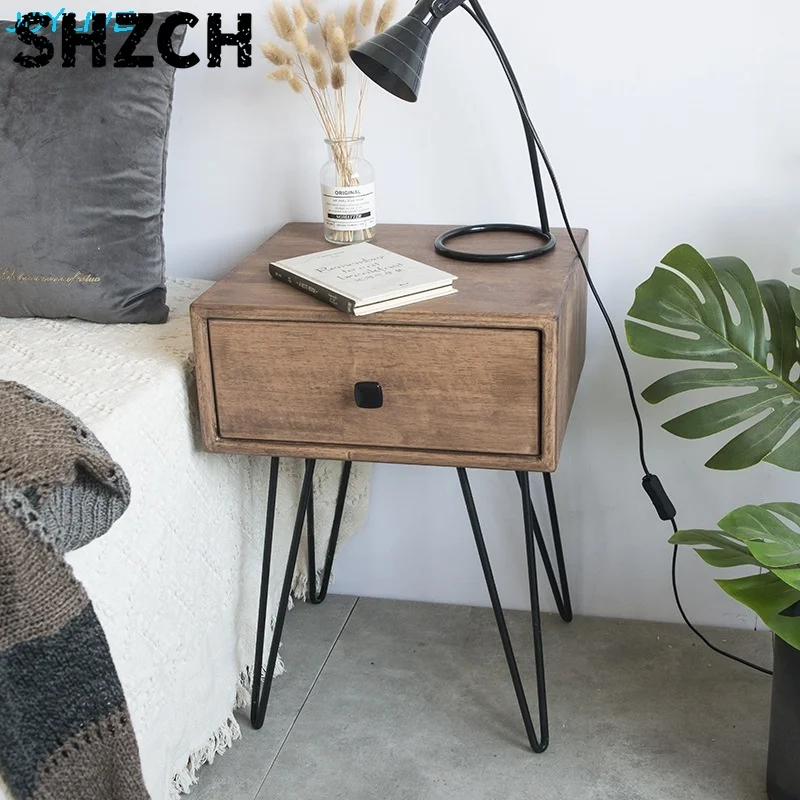 JOYLIVE Bedside Table Nordic Simple Modern Net Red INS Wind Bedroom Solid Wood Bedside Cabinet Locker Small Apartment New Hot