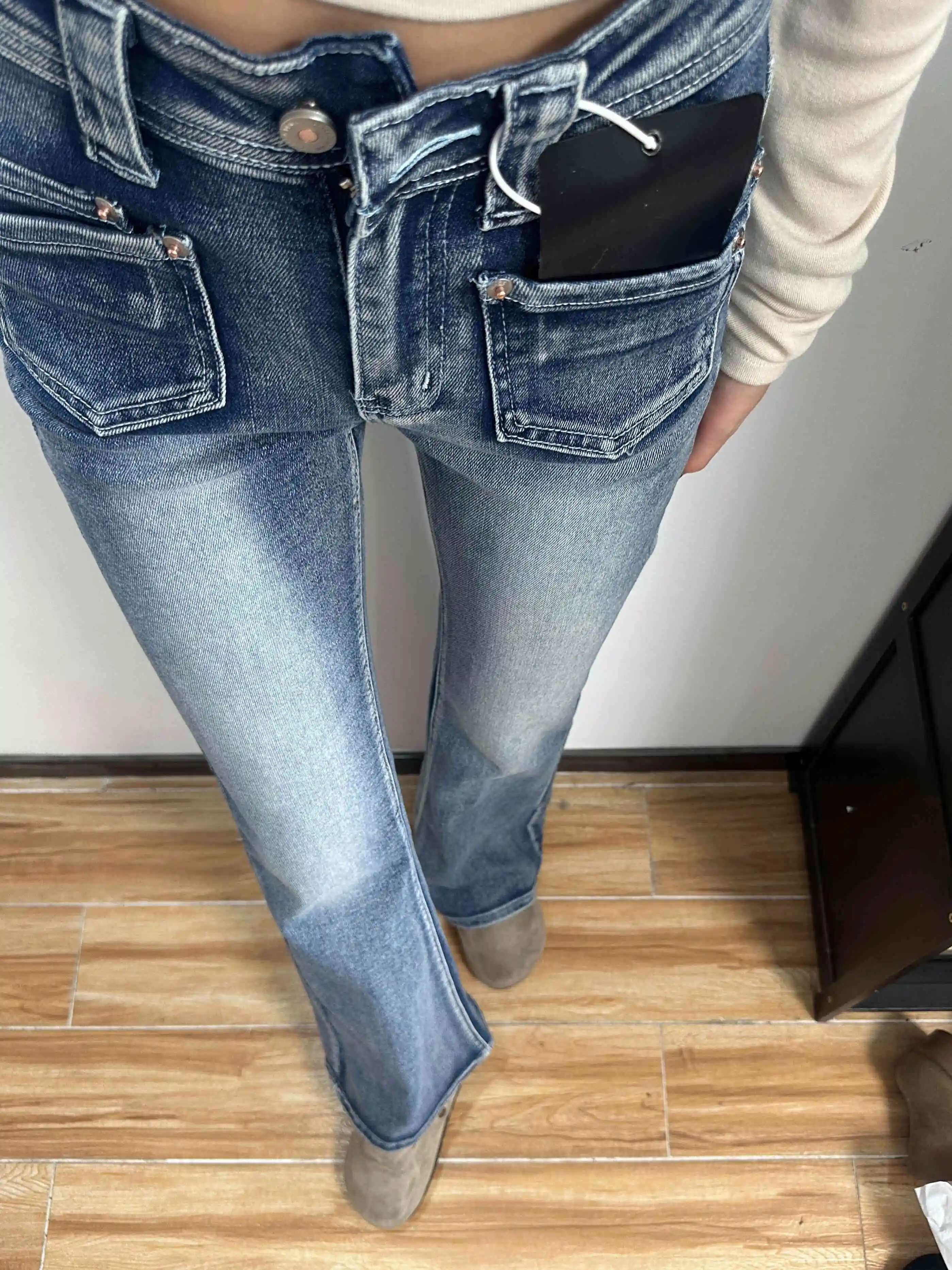 

Женские джинсы-клеш с высокой талией на весну и осень, расклешенные джинсы в американском стиле ретро, узкие джинсовые брюки, уличная одежда, повседневные брюки