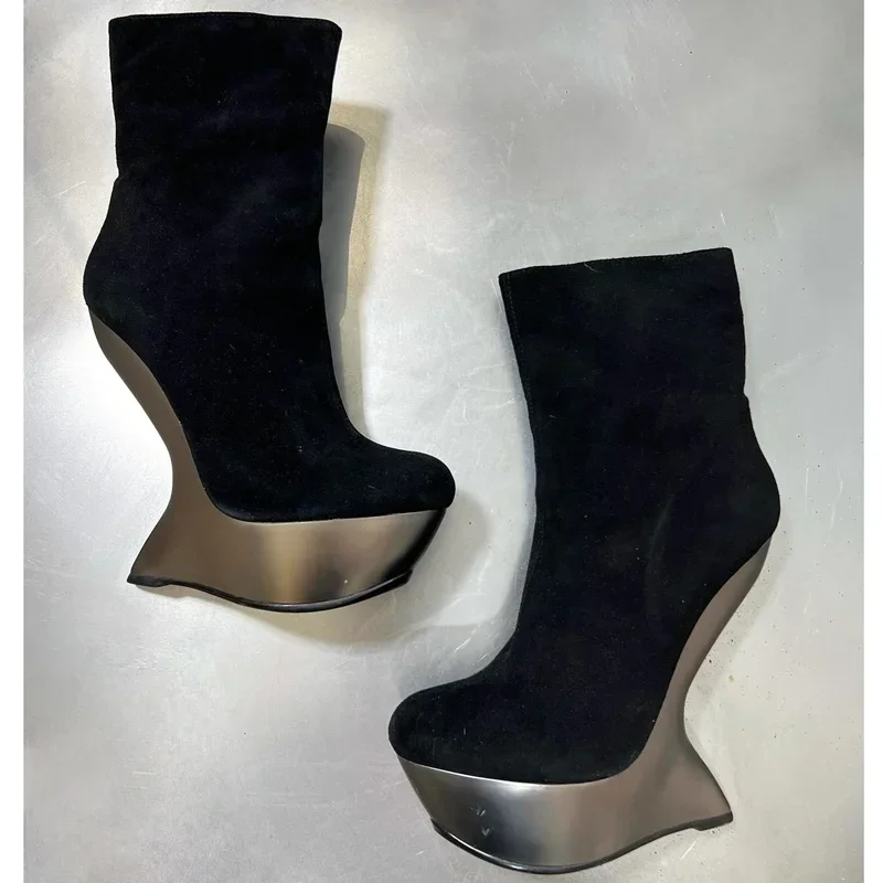 Fretword Heels  Women Ankle Boots Sexy Pionted Toe Accept Customized New Arrivals Fashion Women Boots