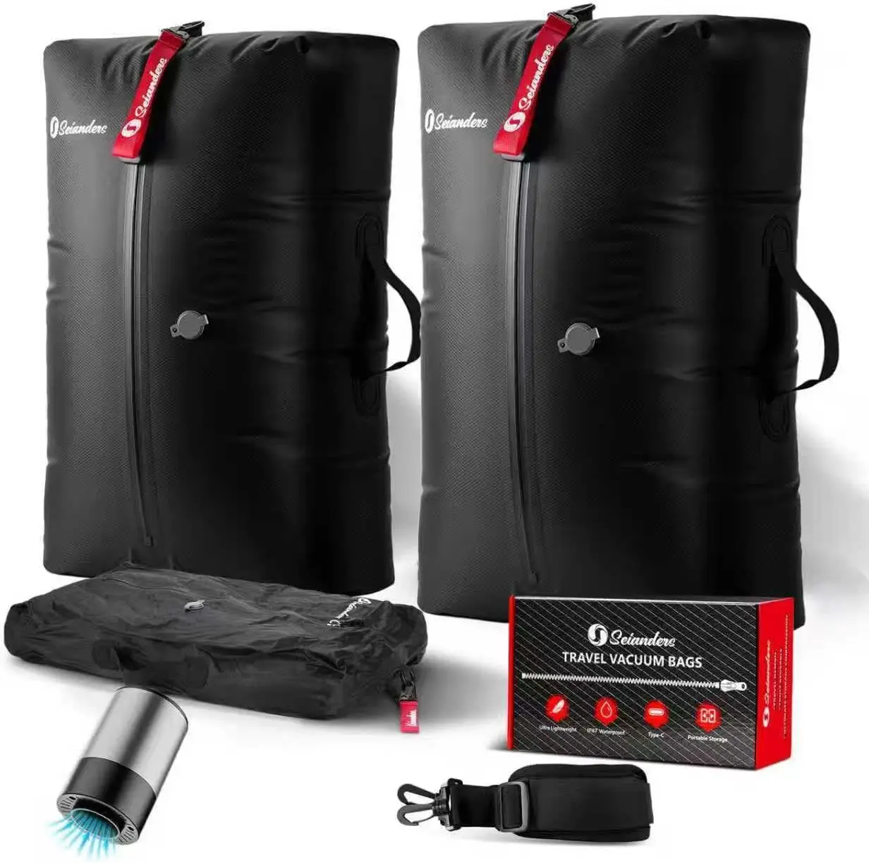 

Large 50.6L Vacuum Bags with Pump for Travel Luggage, Waterproof & Reusable Compression Storage