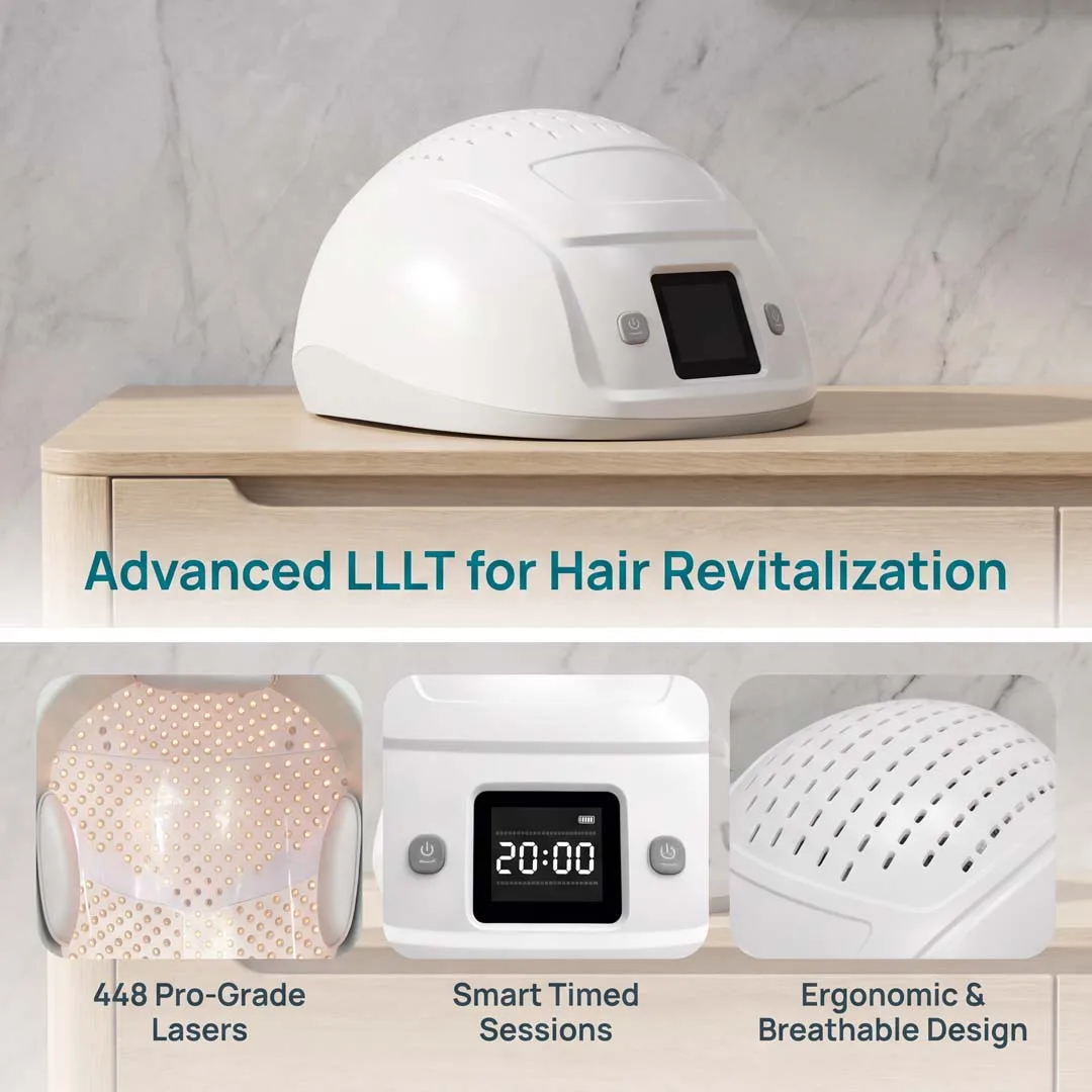 448 Diodes 650nm Laser Hair Growth Cap Anti Loss Treatment Hat - for Men Male Pattern Baldness & Seborrheic Alopecia Home Device