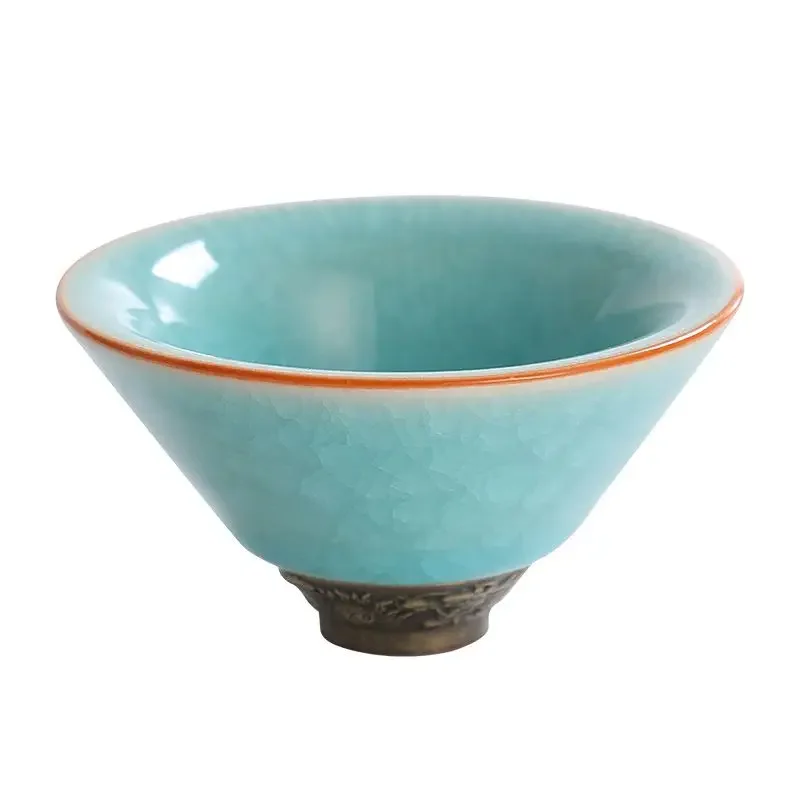 Ru Kiln Master Single Open Piece, Nourisable Ice Flower Glaze Ceramic Household Personal Cup, Tea Cup